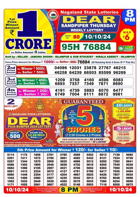dear sandpiper lottery result today 8pm